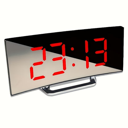 Uniek Ontworpen Moderne Digitale Wekker – LED Spiegel & Gebogen Design