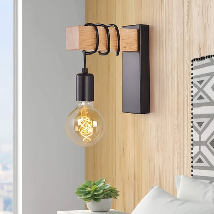 Industriële Wandlamp Met Houtaccent Voor Warme Moderne Sfeerverlichting