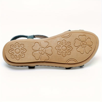 Dames Sandalen – Bohemian Handgeweven Elastische Bandsandalen