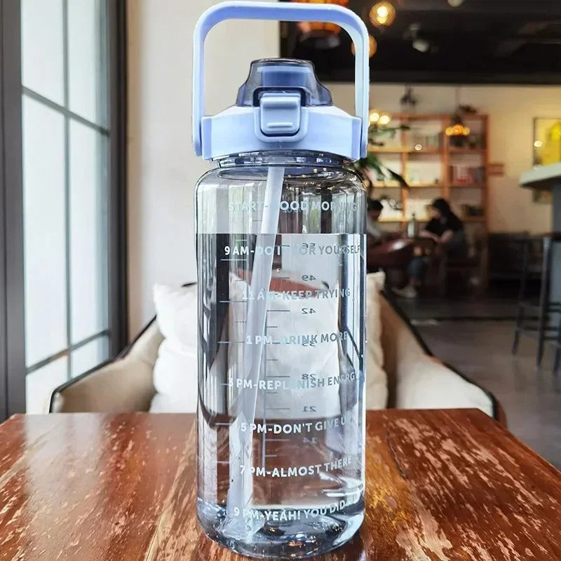 Motivatie Waterfles Met Tijdmarkeringen En Drinkriet Voor Dagelijks Gebruik