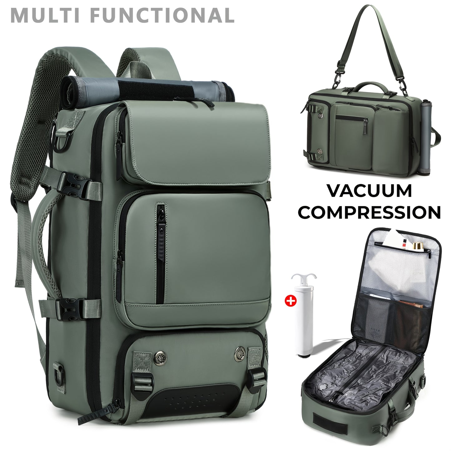 Zakelijke Heren Vacuum Compressie Rugzak met Laptopvak