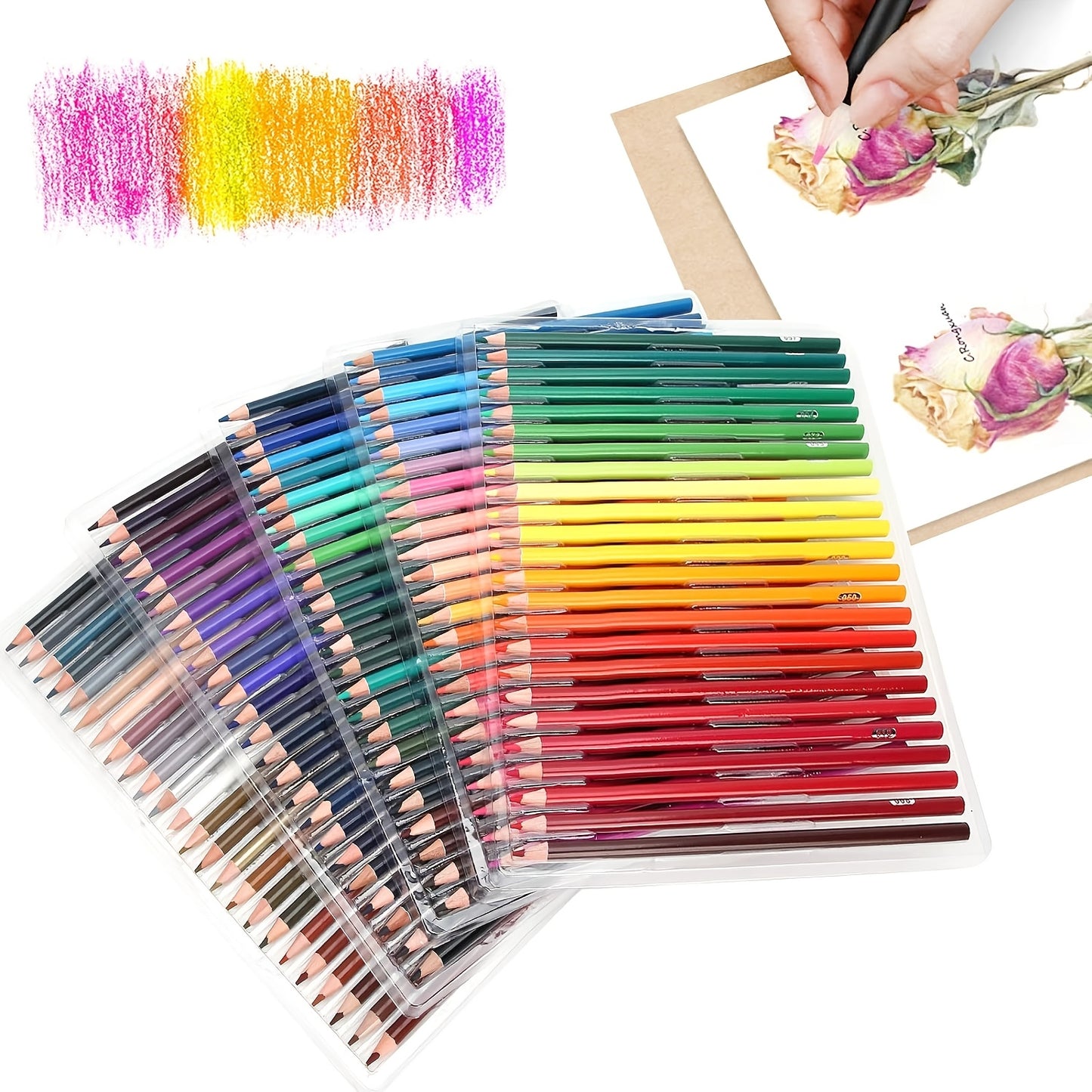 Olie-gebaseerde kleurpotlodenset – 72/180/520 stuks met zachte kern voor professioneel en creatief gebruik