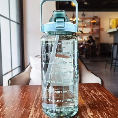 Motivatie Waterfles Met Tijdmarkeringen En Drinkriet Voor Dagelijks Gebruik