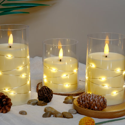 Vlamloze LED-kaarsen – 3 stuks met 3D-lont, afstandsbediening en timer voor sfeervolle decoratie