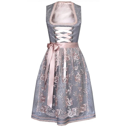 Dirndl Jurk Met Midi Rok En Veterdetail Voor Oktoberfest