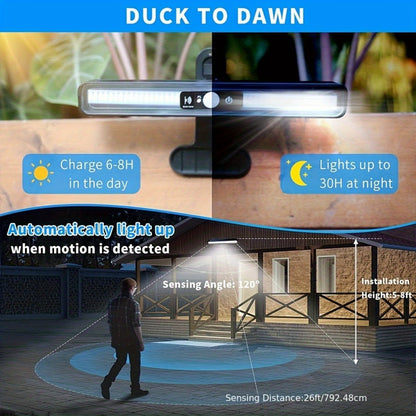 Ultraheldere Solar Clip‑On Buitenlamp met Bewegingssensor en 1200mAh Accu