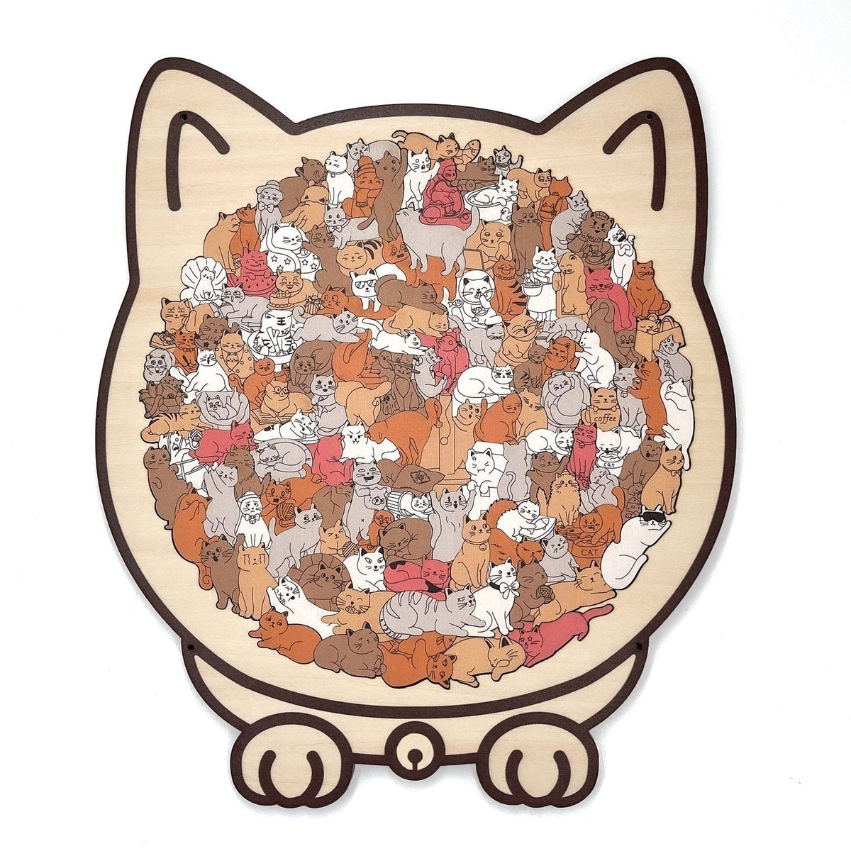 Houten Kattenpuzzel Met 135 Stukjes Voor Ontspanning En Decoratie