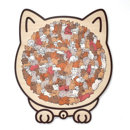 Houten Kattenpuzzel Met 135 Stukjes Voor Ontspanning En Decoratie