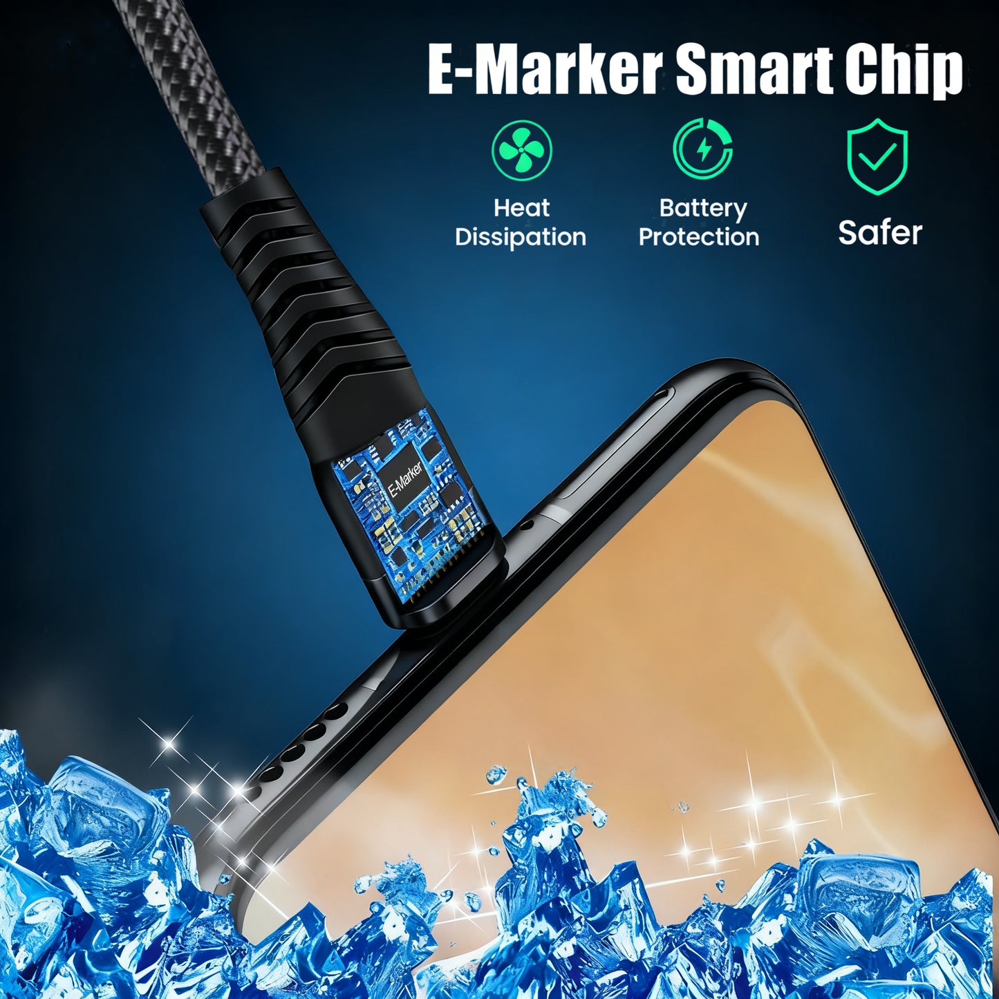 Gevlochten USB‑C Kabel met Snelladen (240W)