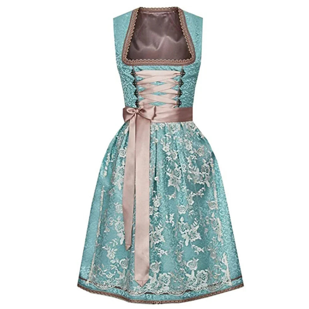 Dirndl Jurk Met Midi Rok En Veterdetail Voor Oktoberfest