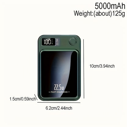 10.000 mAh Magnetische Powerbank – LED-display, USB Type-C