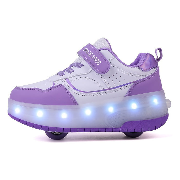 Kindersneakers Met LED Verlichting En Uitneembare Wieltjes