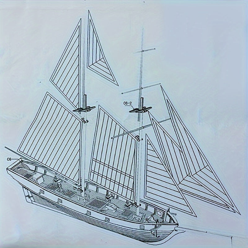 Houten Bouwpakket Klassieke Westerse Zeilboot "Harko" – Educatief & Decoratief Model
