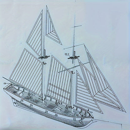 Houten Bouwpakket Klassieke Westerse Zeilboot "Harko" – Educatief & Decoratief Model