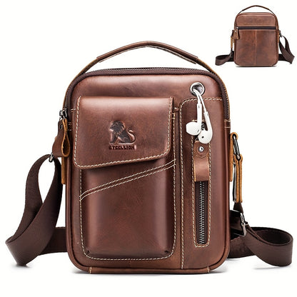 LionCarry Rundleer Handtas – Gelaagde Klasse voor Elke Gelegenheid