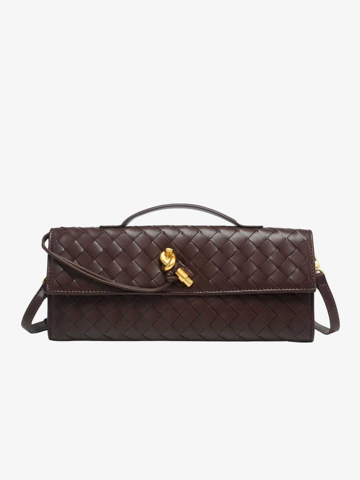 Geweven Crossbody Tas Van Leer Met Compact En Tijdloos Design