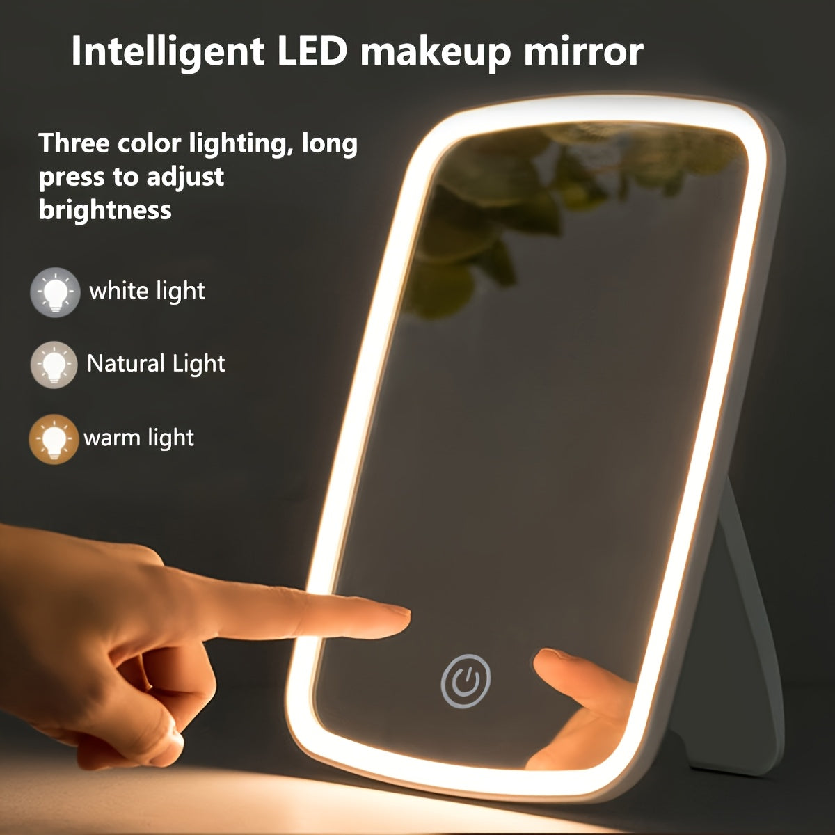 Draagbare LED Make‑upspiegel met Touch‑Bediening
