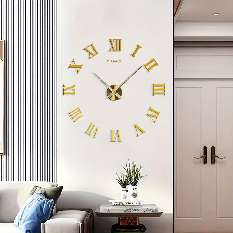 Glowtick XL Wandklok – Moderne Vintage Klok met Romeinse Cijfers & Minimalistisch Ontwerp (Ø 120 cm)
