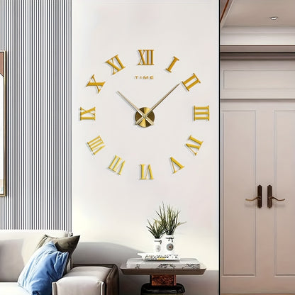Glowtick XL Wandklok – Moderne Vintage Klok met Romeinse Cijfers & Minimalistisch Ontwerp (Ø 120 cm)