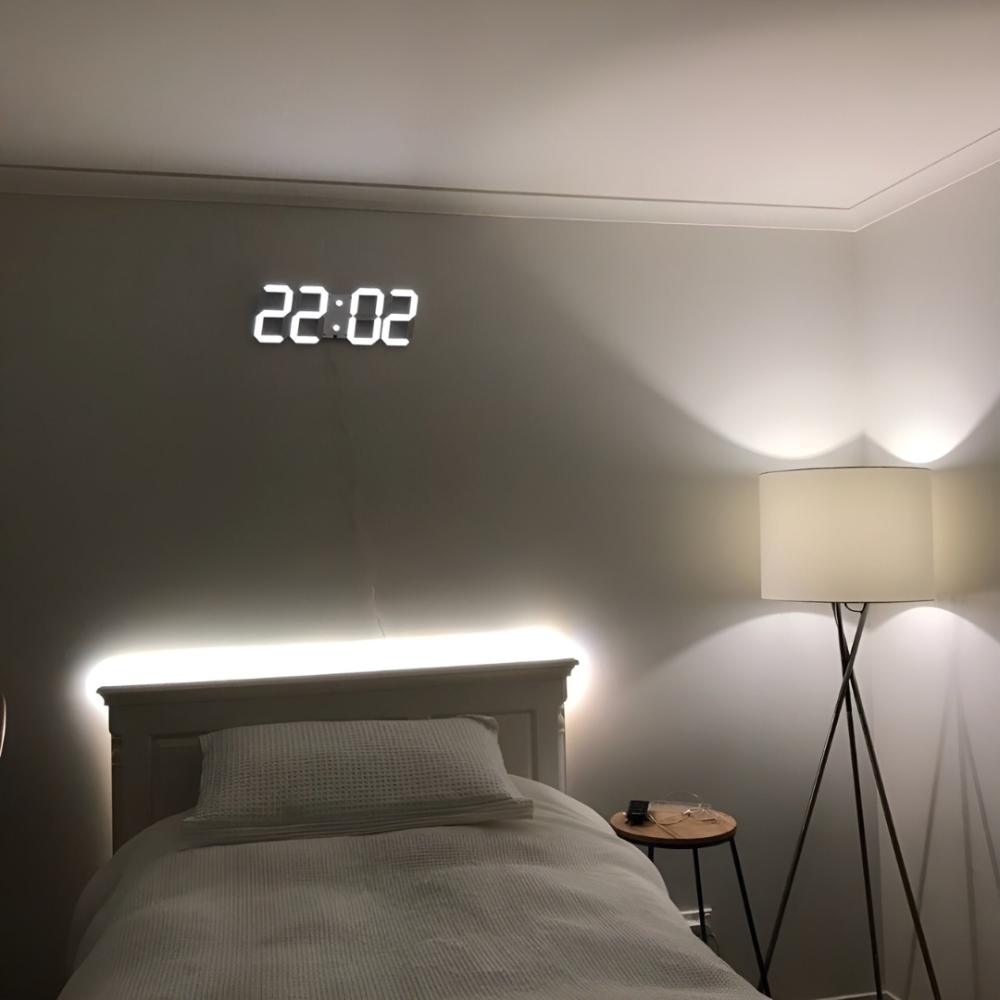 Digitale LED‑Klok met 3D‑Weergave en Automatische Helderheidsregeling