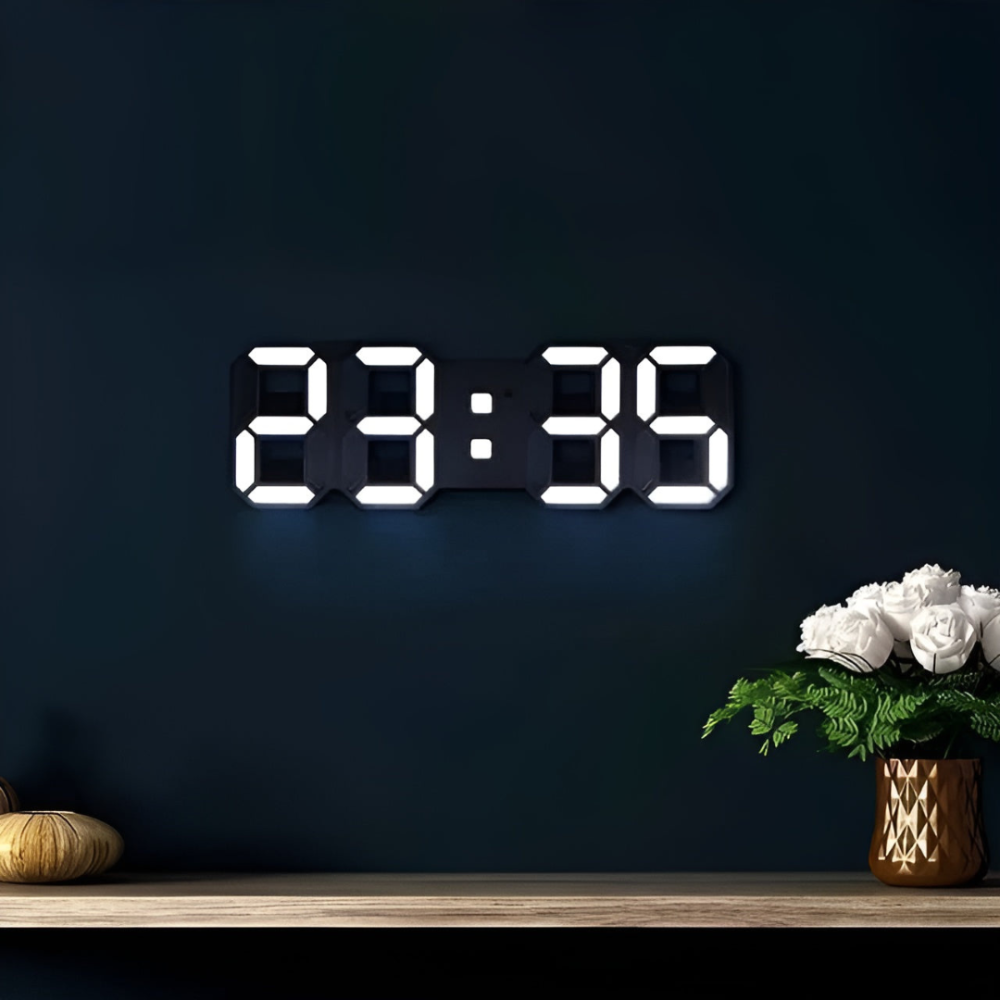 Digitale LED‑Klok met 3D‑Weergave en Automatische Helderheidsregeling