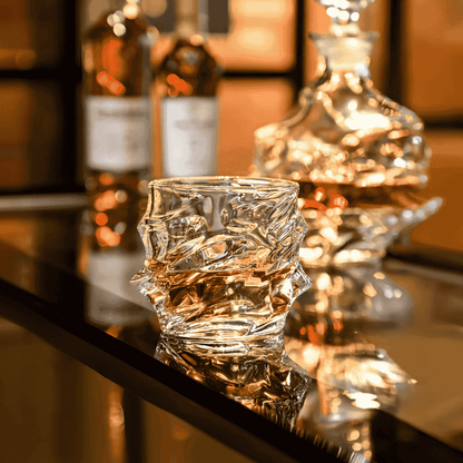 Kristallen Whiskyglas Met Geslepen Structuur Voor Sterke Dranken
