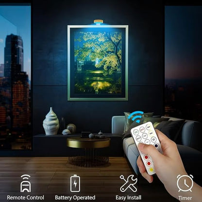 Draadloze LED Schilderijlamp Met Magnetische Bevestiging Voor Kunstwerken En Foto's