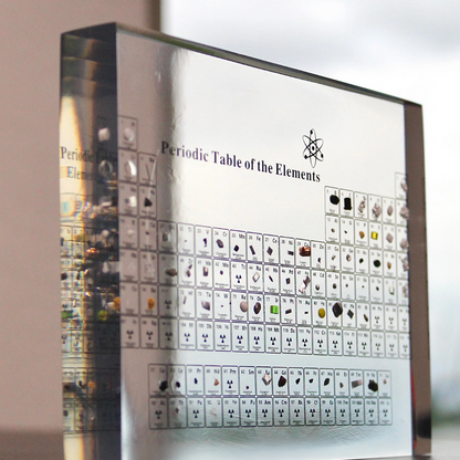 Elementendisplay Met 83 Echte Voorbeelden En Verlichte Acrylstructuur Voor Dagelijkse Wetenschapsdecoratie