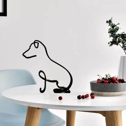 Hondensculptuur Met Minimalistische Vorm En Dagelijkse Decoratieve Stijl
