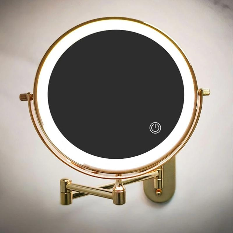 Dubbelzijdige LED Make-up Spiegel met Vergroting en 360° Rotatie