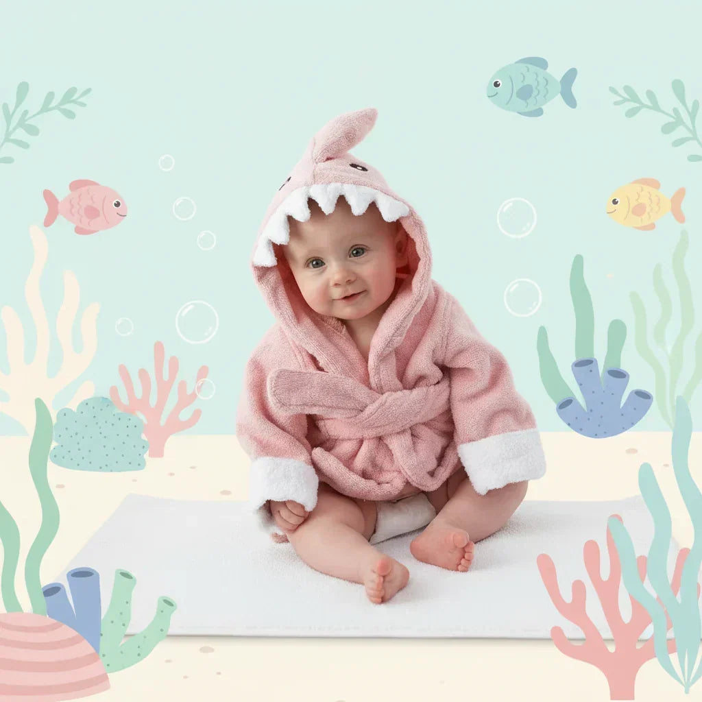 Zachte Babybadjas met Capuchon en Schattige Dierenoortjes