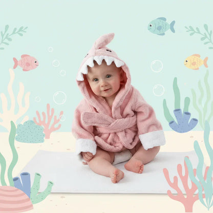 Zachte Babybadjas met Capuchon en Schattige Dierenoortjes