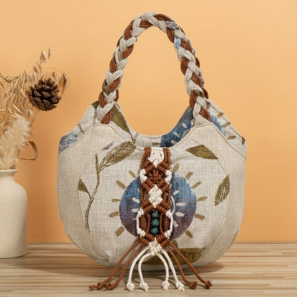 Boheemse Handgemaakte Handtas – Decoratieve Bloem Tote
