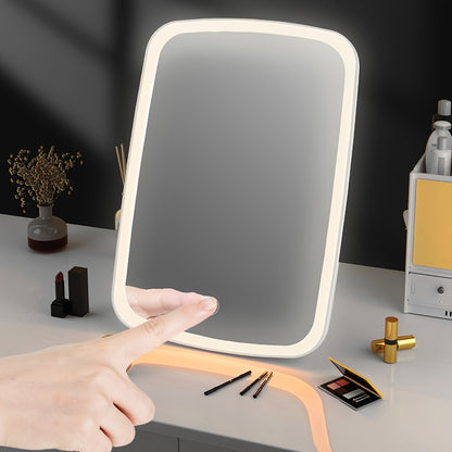 Draagbare LED Make-up Spiegel – Touch Control met 3 Verlichtingsmodi voor Reizen & Dagelijks Gebruik