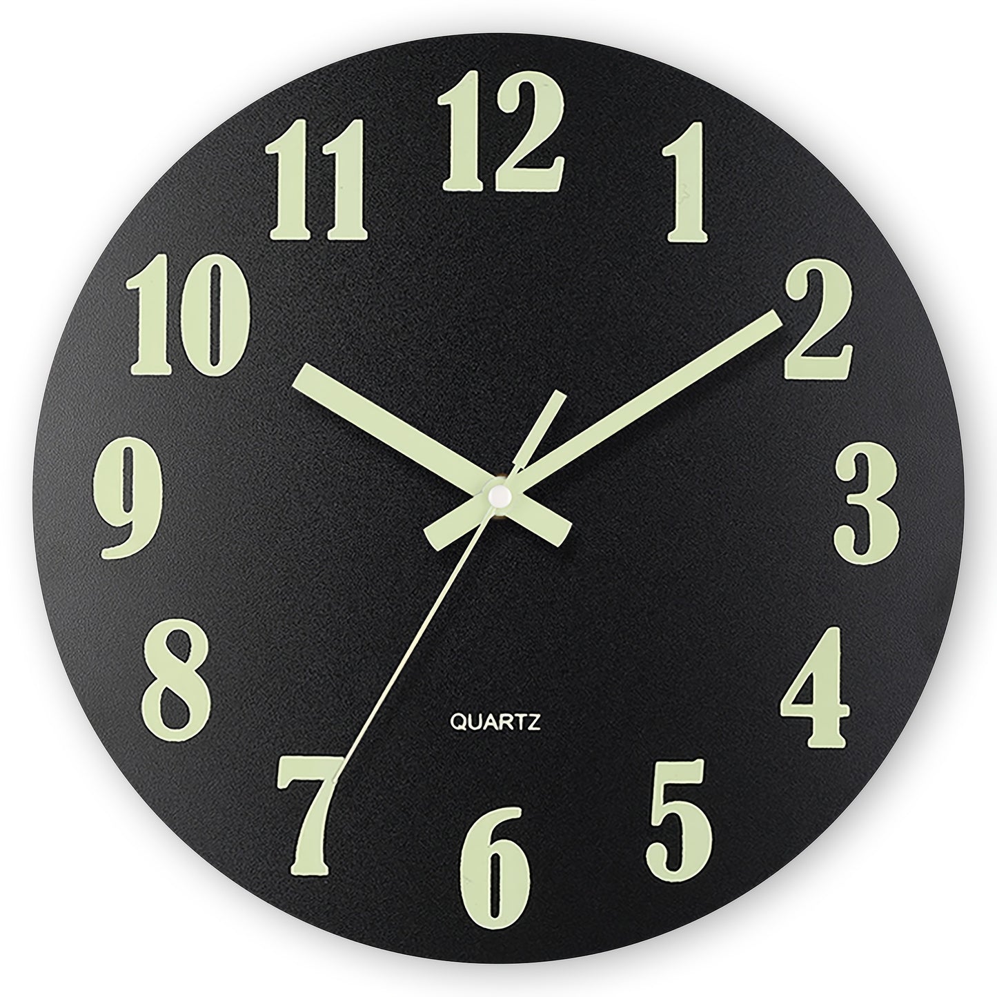 Glowtick RetroLume Wandklok – Stil & Lichtgevend Design met Zwart-Groene Wijzerplaat (Ø ca. 30 cm)