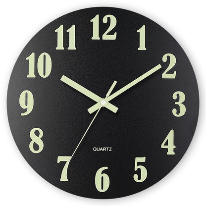 Glowtick RetroLume Wandklok – Stil & Lichtgevend Design met Zwart-Groene Wijzerplaat (Ø ca. 30 cm)