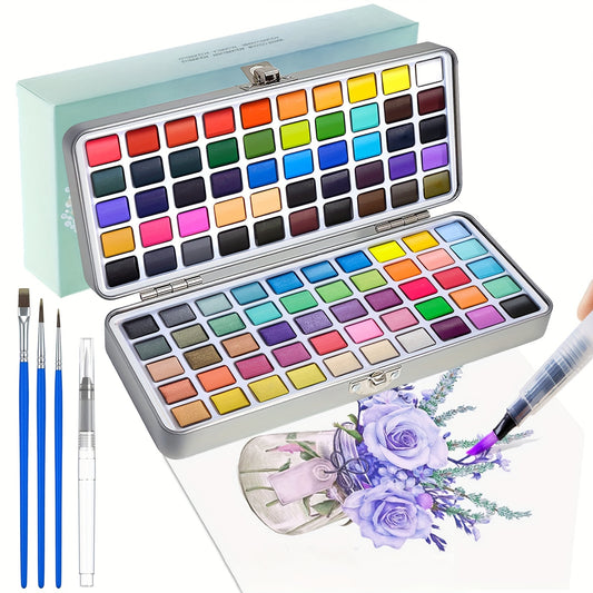 Vaste aquarelverfset – 50/100 kleuren in metalen doos voor professioneel en creatief gebruik