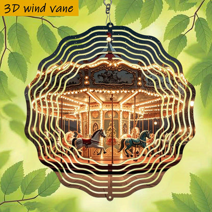 3D Roterende Carrousel Windspinner met Haak
