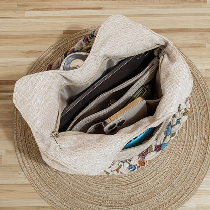 Boheemse Handgemaakte Handtas – Decoratieve Bloem Tote