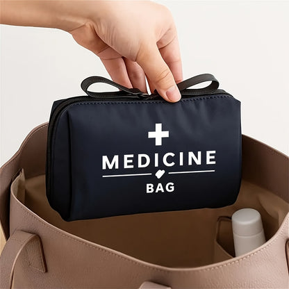Vintage Reis Organizer met Medicijnlabel en Meerdere Vakken