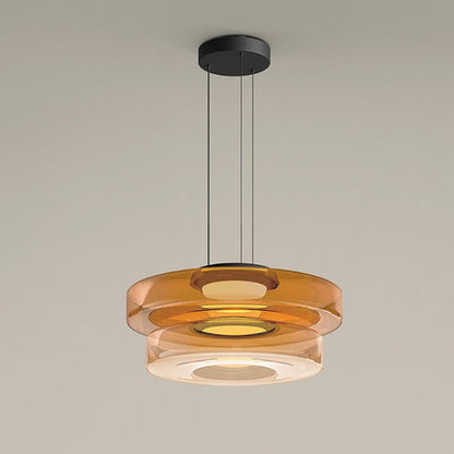 Gelaagde Glazen Hanglamp Met Tijdloos Minimalistisch Ontwerp