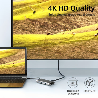 UltraLink 11-in-1 USB-C Hub – Maximale Connectiviteit met 4K, Audio & Ethernet