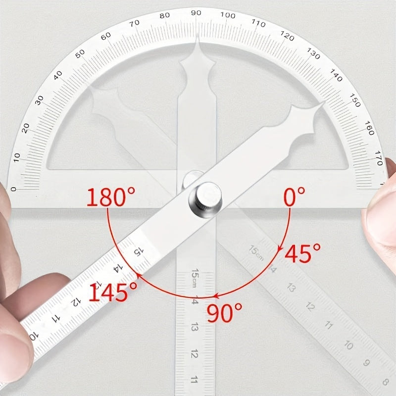 AnglePro Timmermanshoek – Roestvrijstalen Precisie Meetlint met Blauwe Accenten