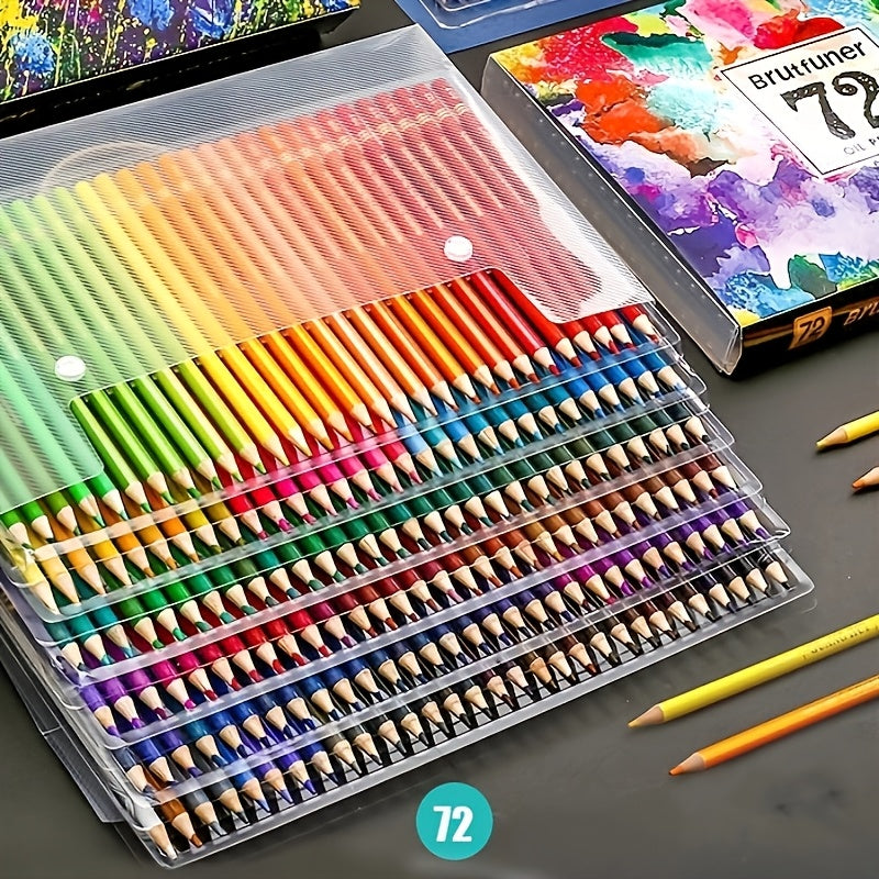 Olie-gebaseerde kleurpotlodenset – 72/180/520 stuks met zachte kern voor professioneel en creatief gebruik