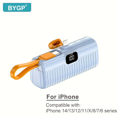 BYGP Mini Powerbank 5000mAh – Zakformaat Back-up voor iPhone & Android