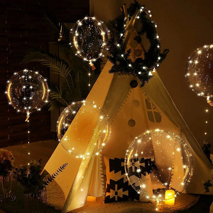 Transparante LED Ballonnen Met Warm Lichtdraad Voor Sfeervolle Feestdecoratie