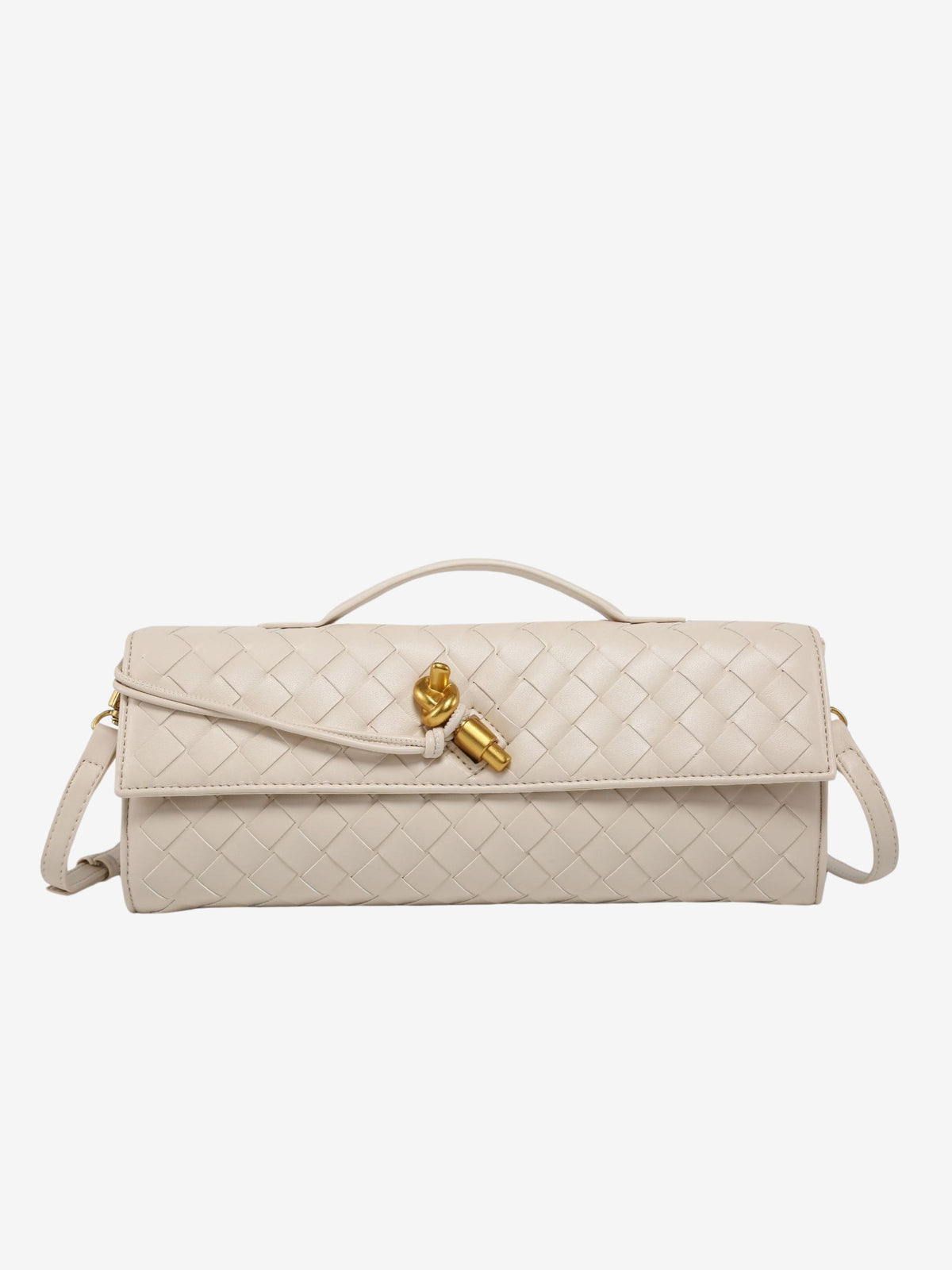 Geweven Crossbody Tas Van Leer Met Compact En Tijdloos Design
