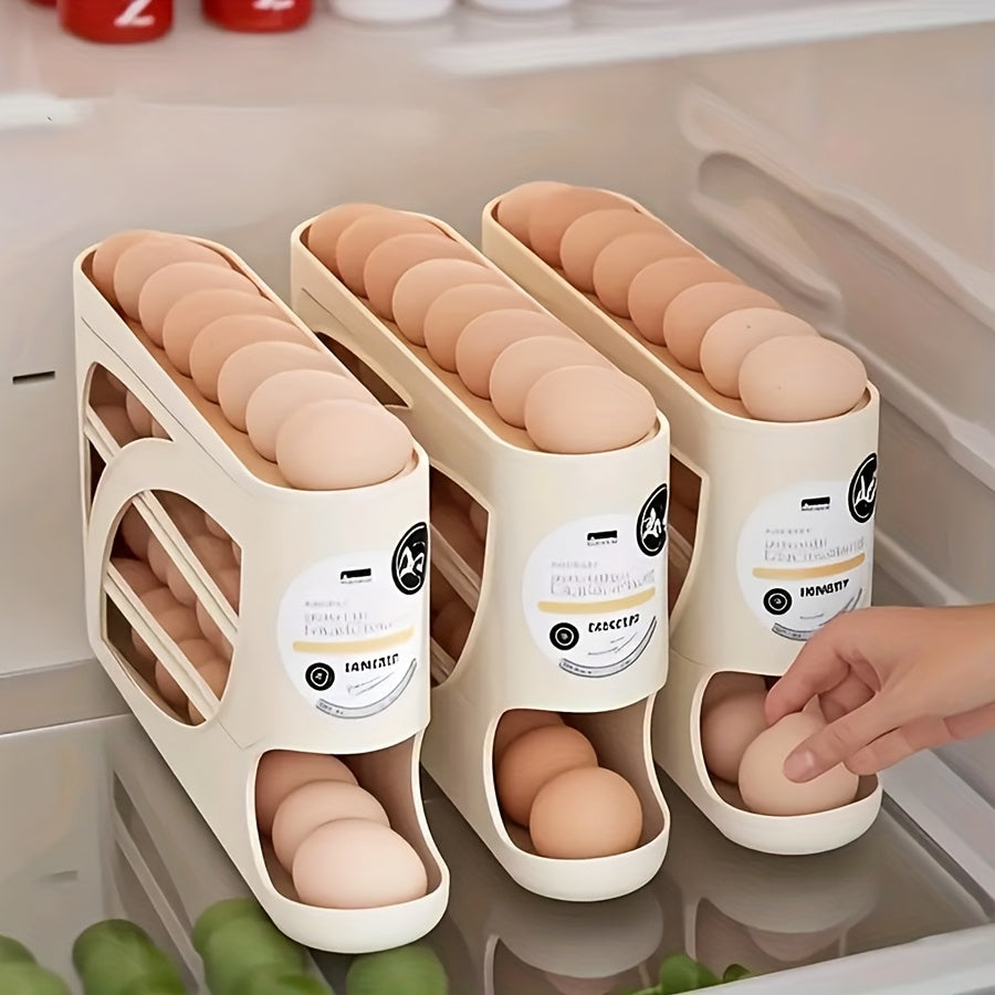 EggSlide Organizer – Stapelbare Automatische Eierhouder voor Koelkast en Keukenopslag