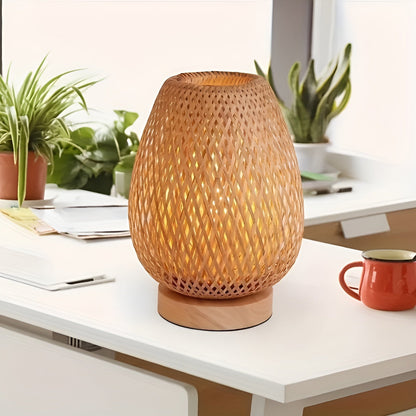 Duurzame Bamboe Tafellamp met USB-Aansluiting