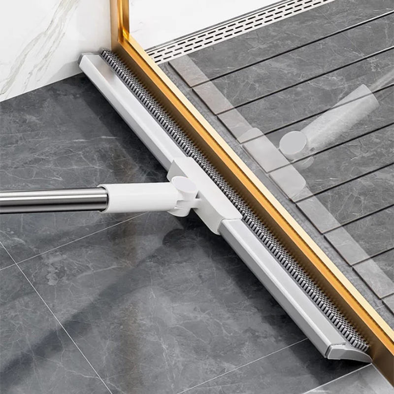 2-In-1 Vloertrekker Met Rubber Bezem Voor Nat En Droog Schoonmaken